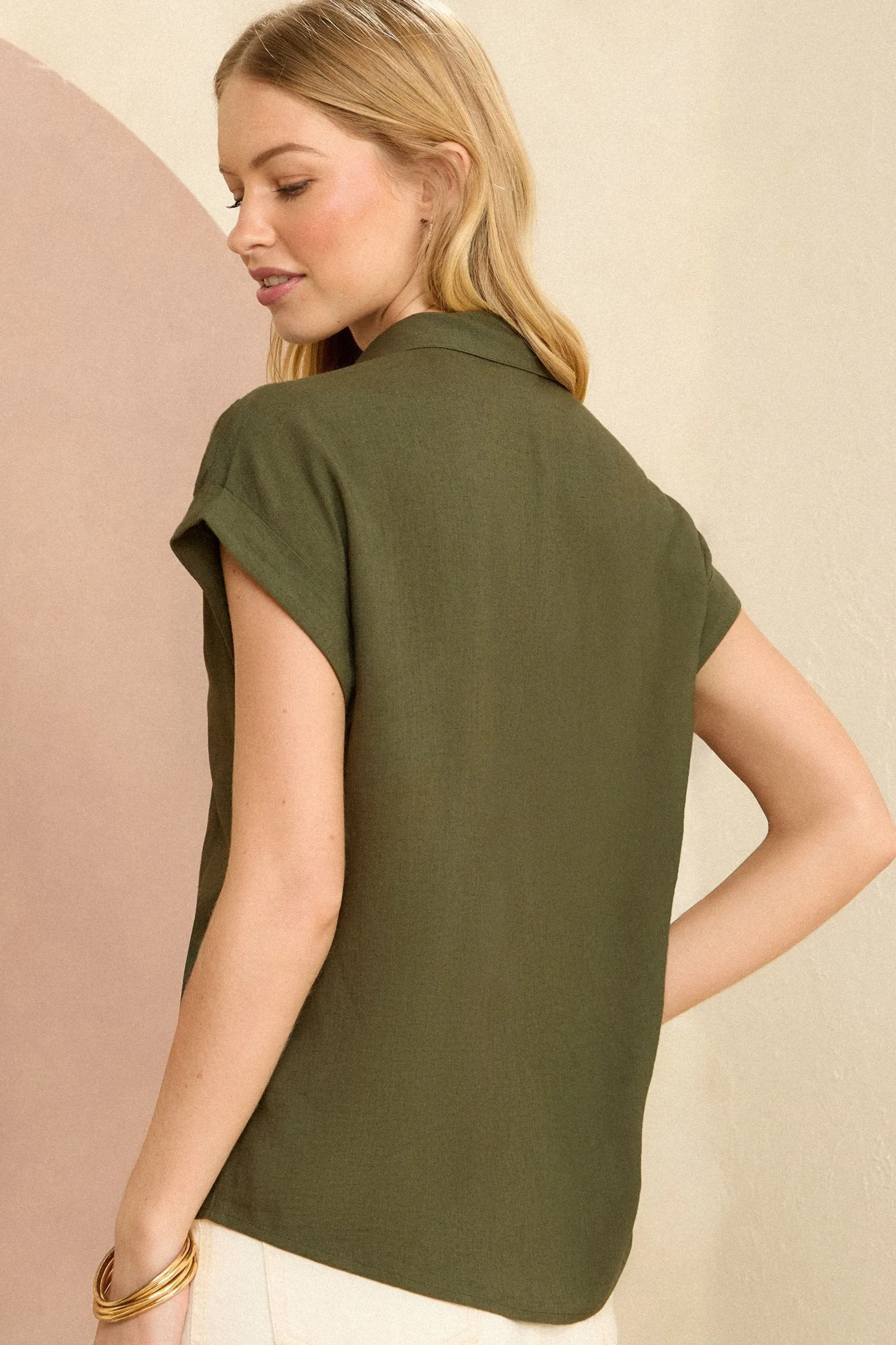 Love & Roses - Camicia multitasche con risvolto sulle maniche