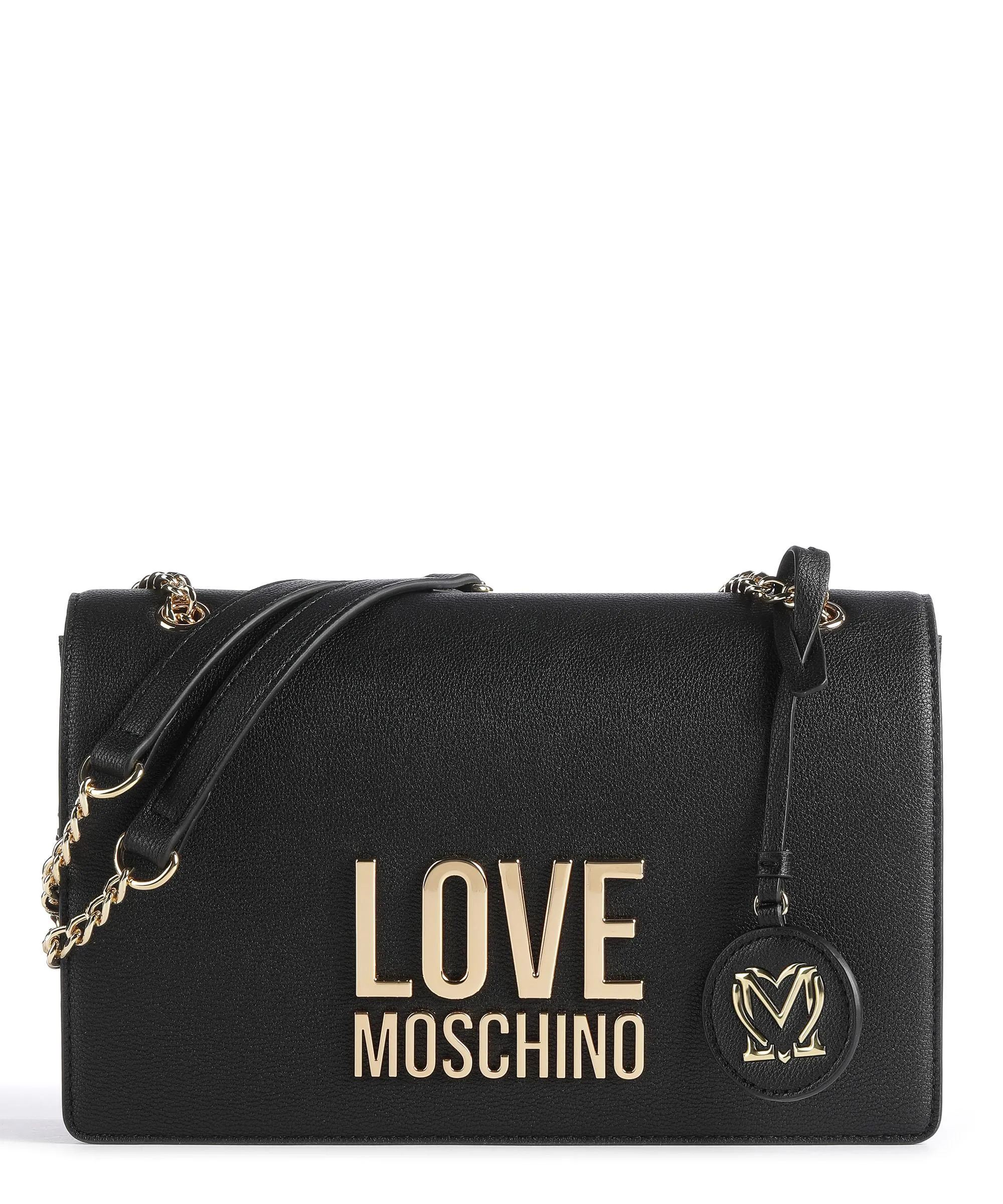  Love Moschino Love Lettering Borsa a spalla pelle sintetica nero  