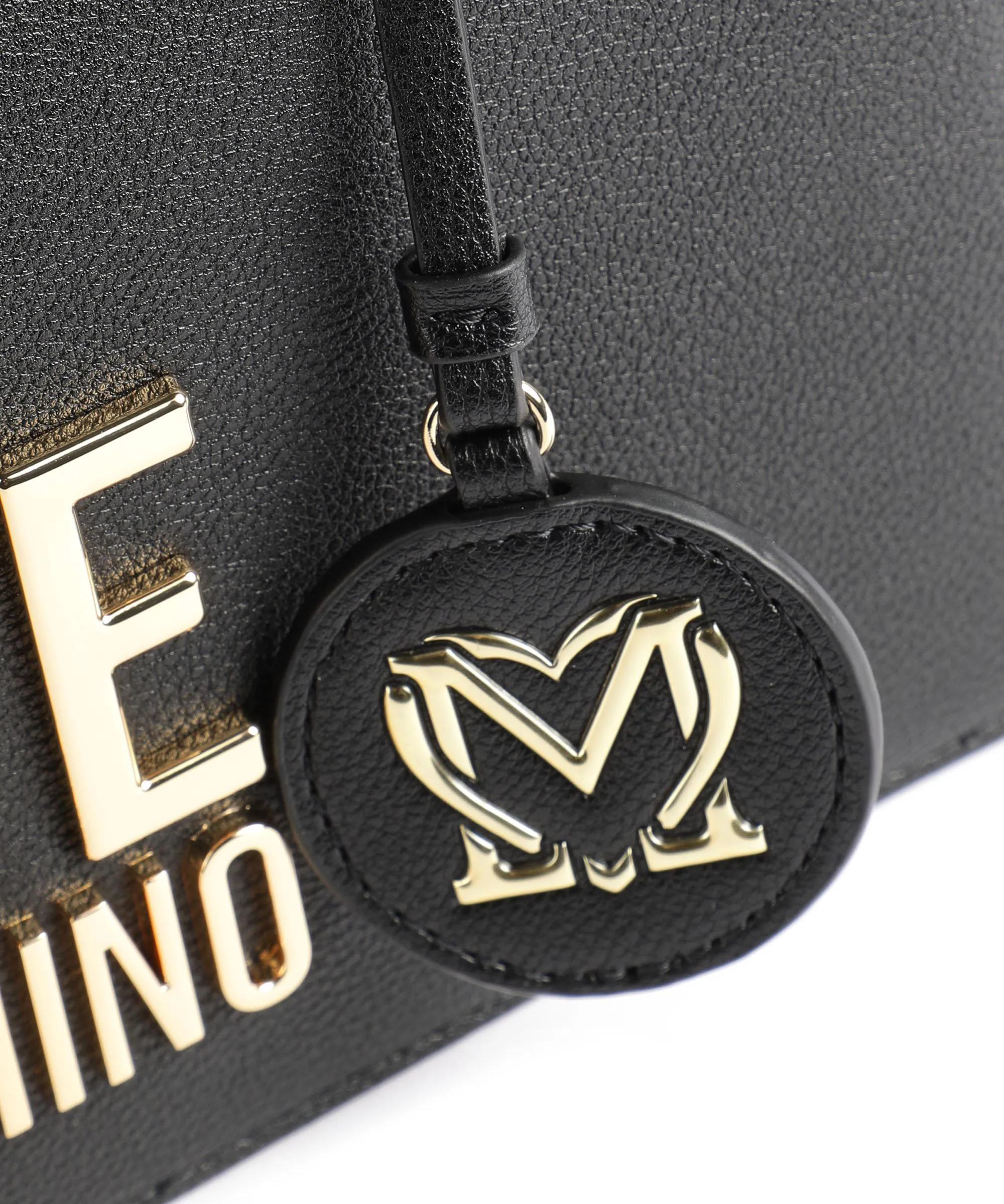  Love Moschino Love Lettering Borsa a spalla pelle sintetica nero  