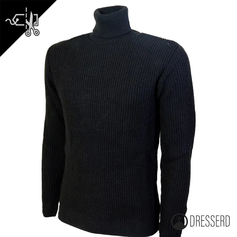 Maglia Uomo dolcevita maglione collo alto Invernale Maglie Trama Pesante Dresserd