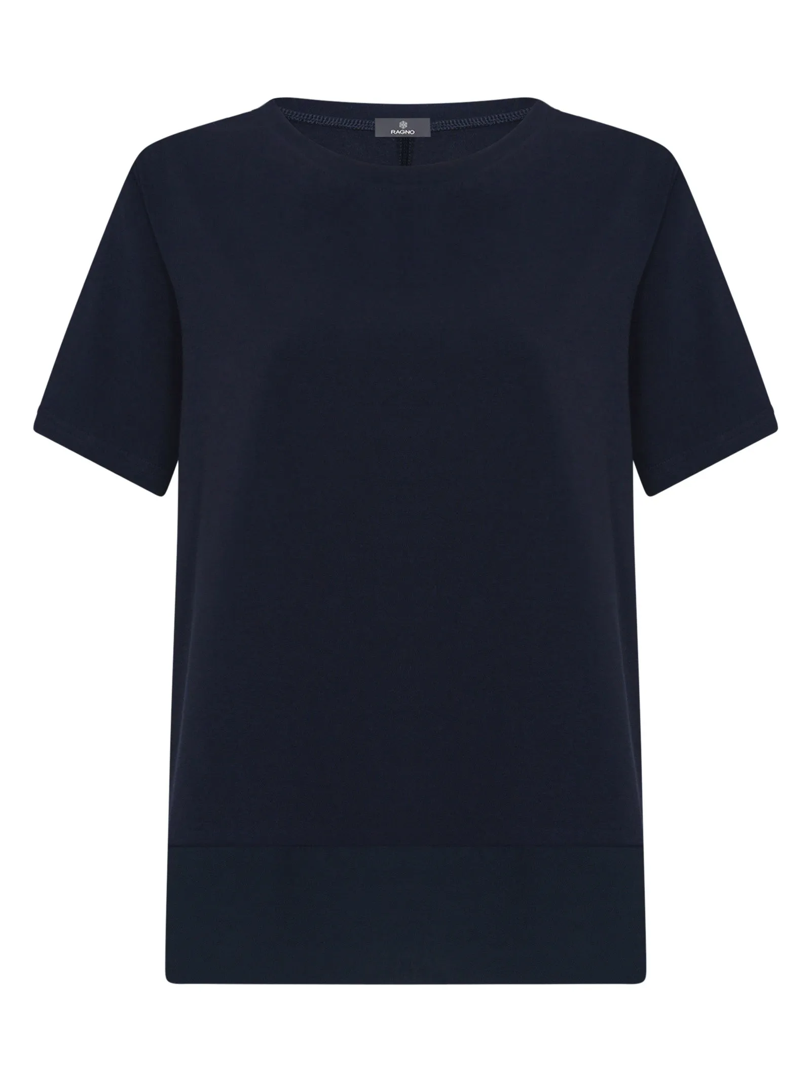 Maglietta in Ultralight e georgette - Bleu