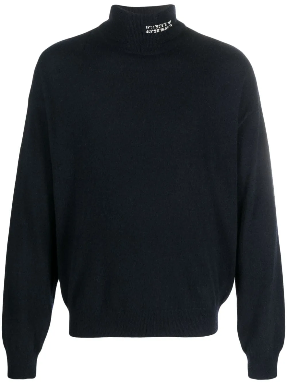 maglione a collo alto blu navy