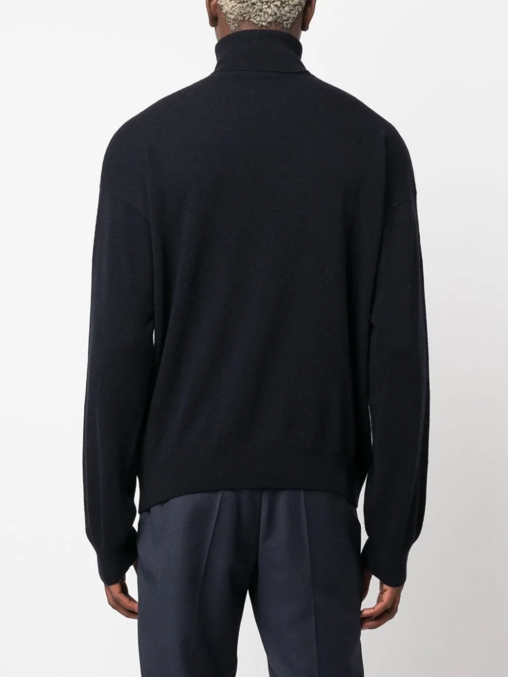 maglione a collo alto blu navy