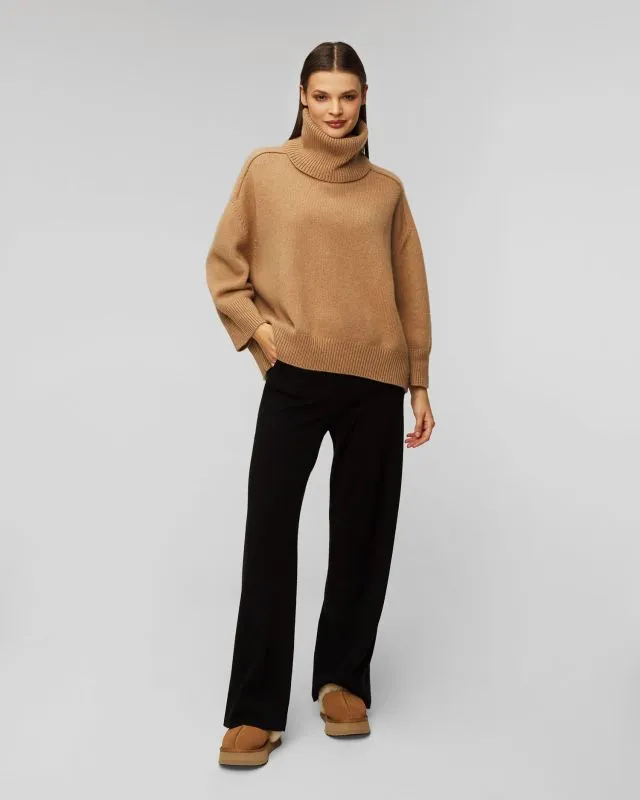 Maglione a collo alto marrone in cashmere da donna Kujten Diana