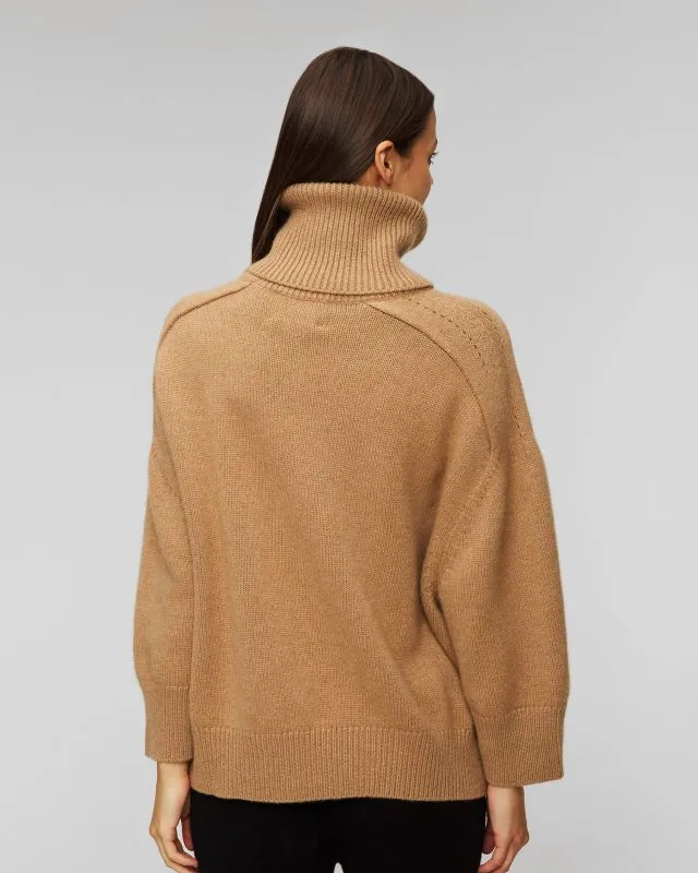 Maglione a collo alto marrone in cashmere da donna Kujten Diana