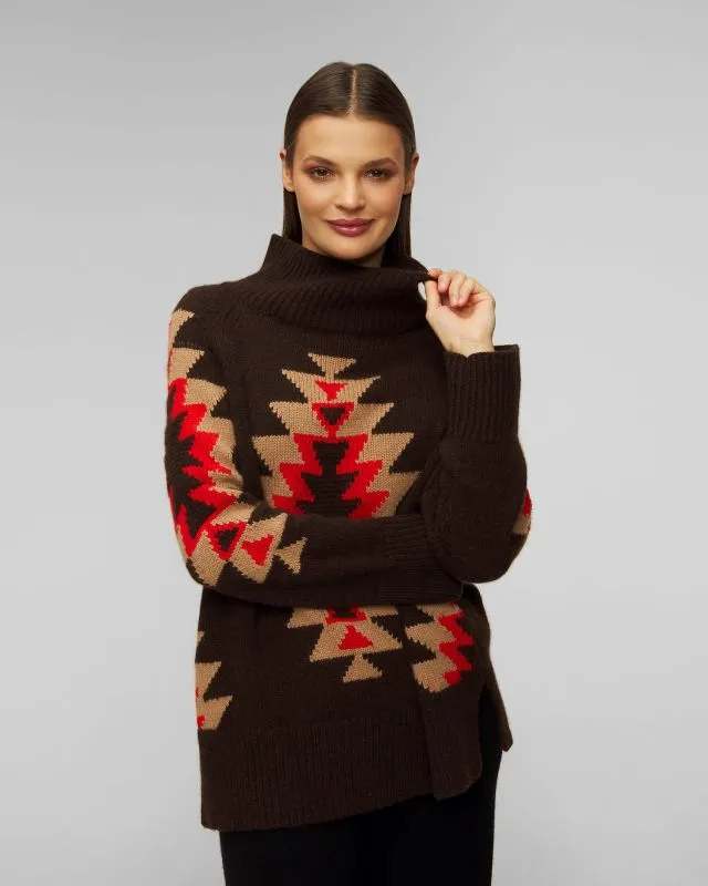 Maglione a collo alto marrone in cashmere da donna Kujten Ivy
