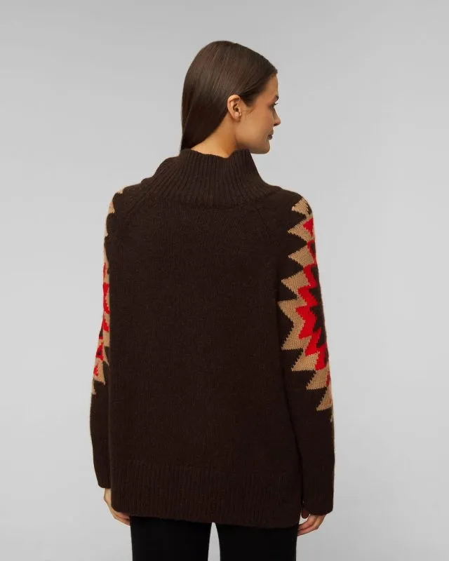 Maglione a collo alto marrone in cashmere da donna Kujten Ivy