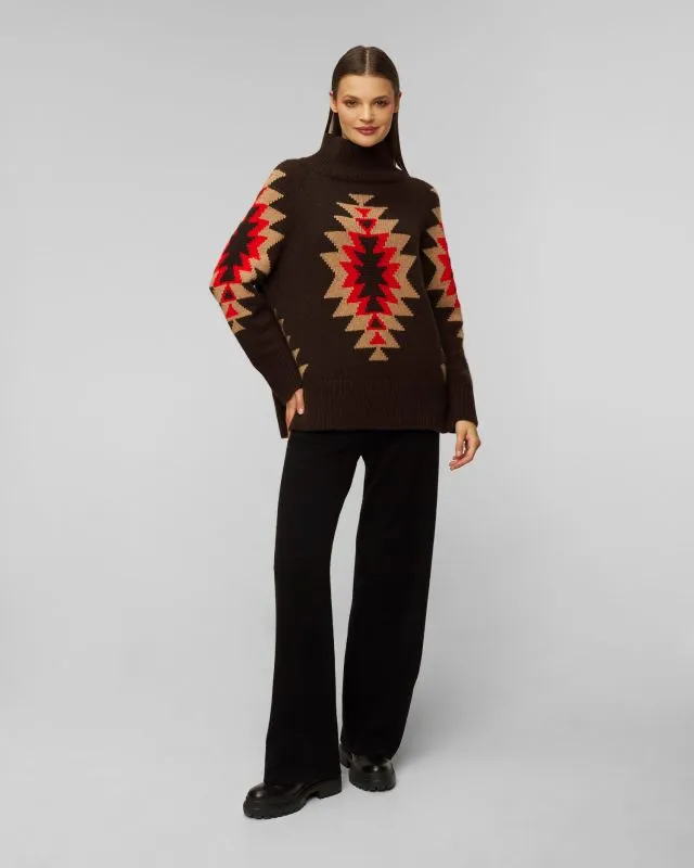 Maglione a collo alto marrone in cashmere da donna Kujten Ivy