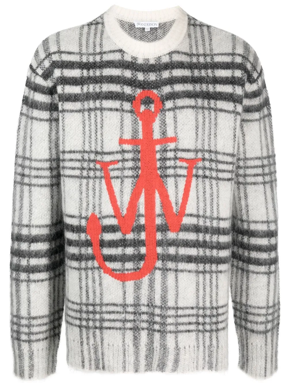Maglione a quadri con logo in bianco e nero - uomo