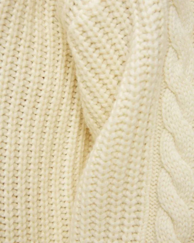 Maglione beige con lana da donna Varley Daria Half Zip Cable