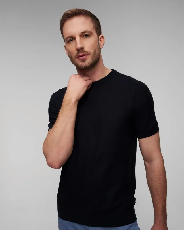 Maglione blu scuro a maniche corte da uomo Hugo Boss Tantino