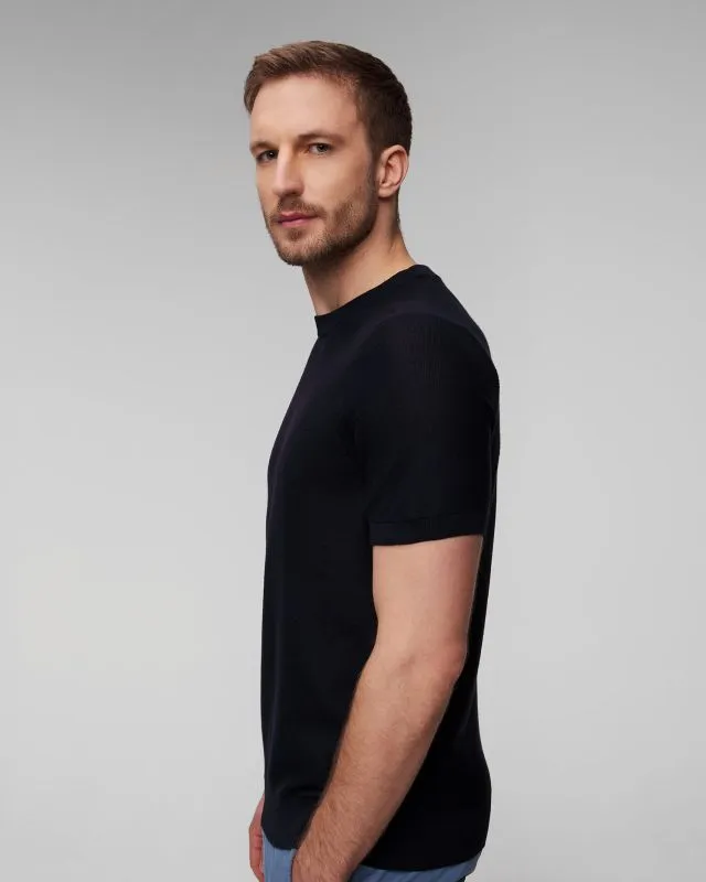 Maglione blu scuro a maniche corte da uomo Hugo Boss Tantino