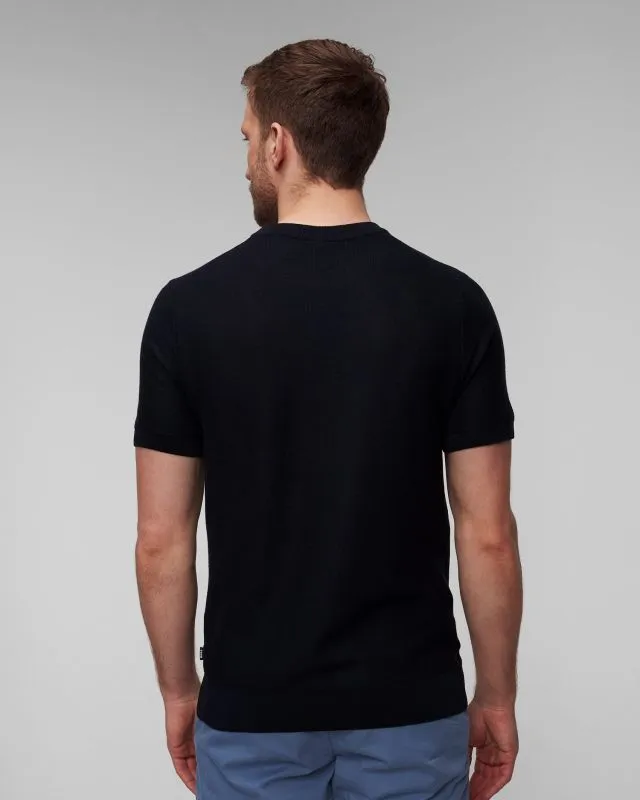 Maglione blu scuro a maniche corte da uomo Hugo Boss Tantino
