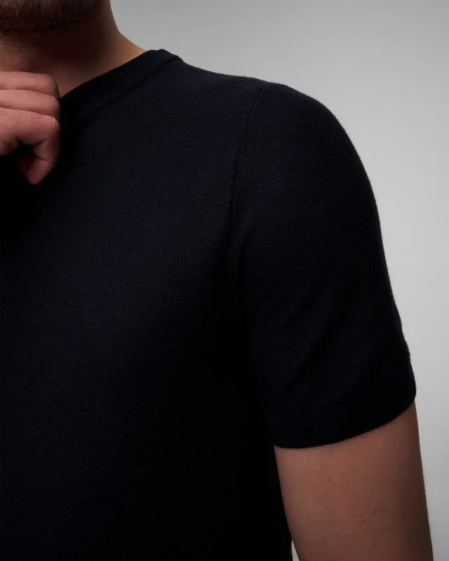 Maglione blu scuro a maniche corte da uomo Hugo Boss Tantino