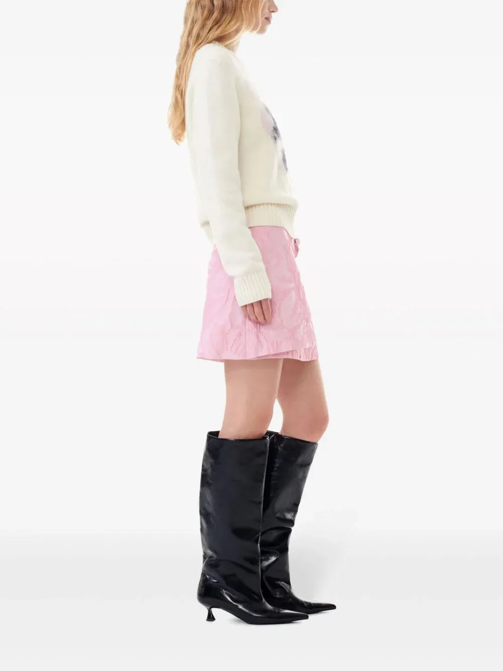 Maglione con cuore a intarsio