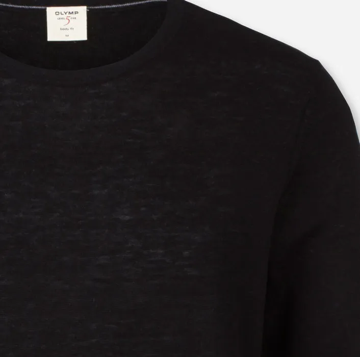 Maglione giro collo olymp in lana merino extra fine e seta