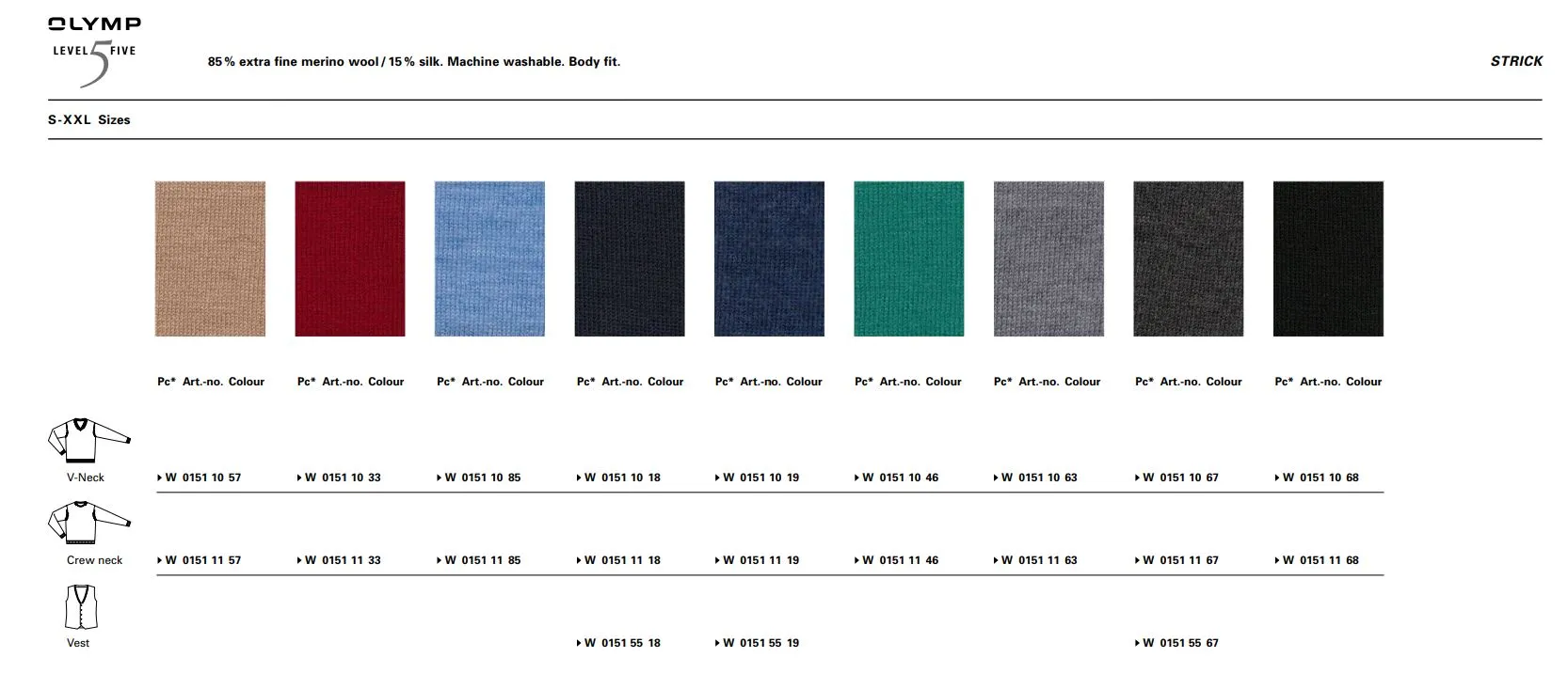Maglione giro collo olymp in lana merino extra fine e seta