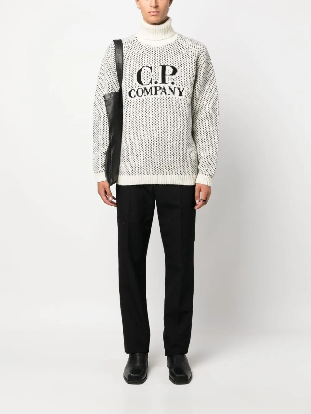 maglione logo a intarsio