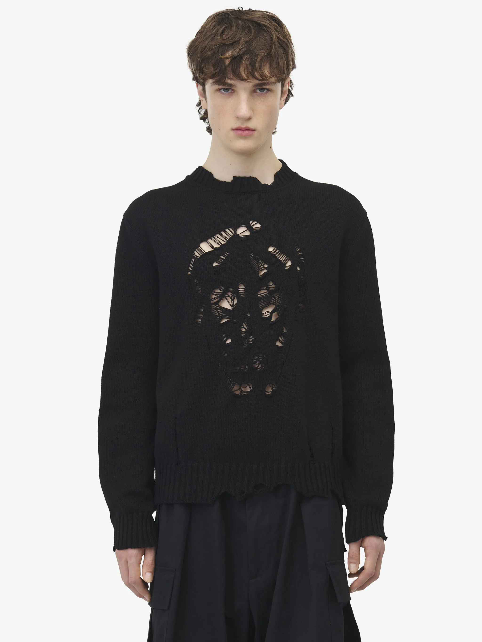 Maglione Skull Effetto Consumato
