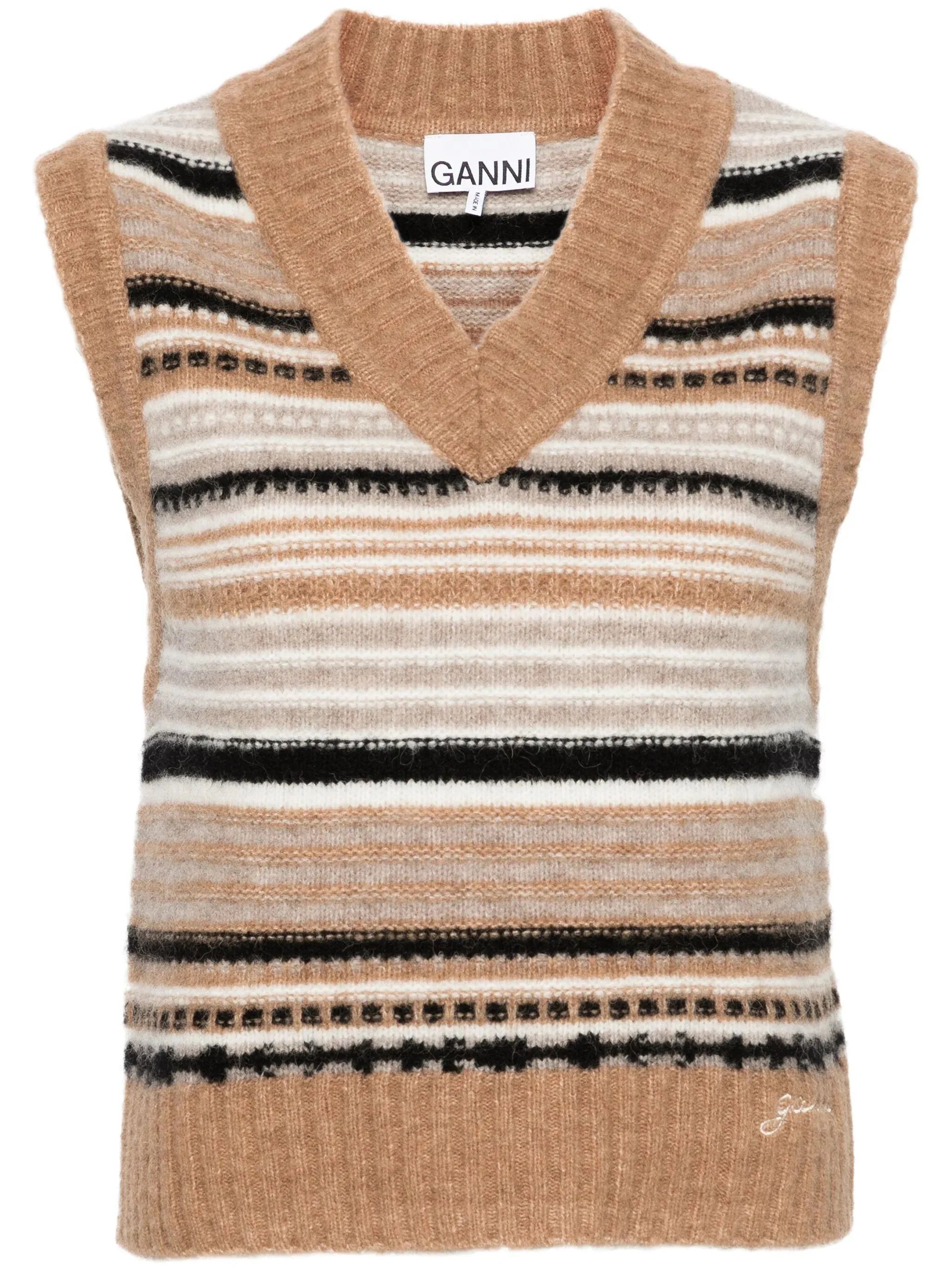 Maglione smanicato a righe