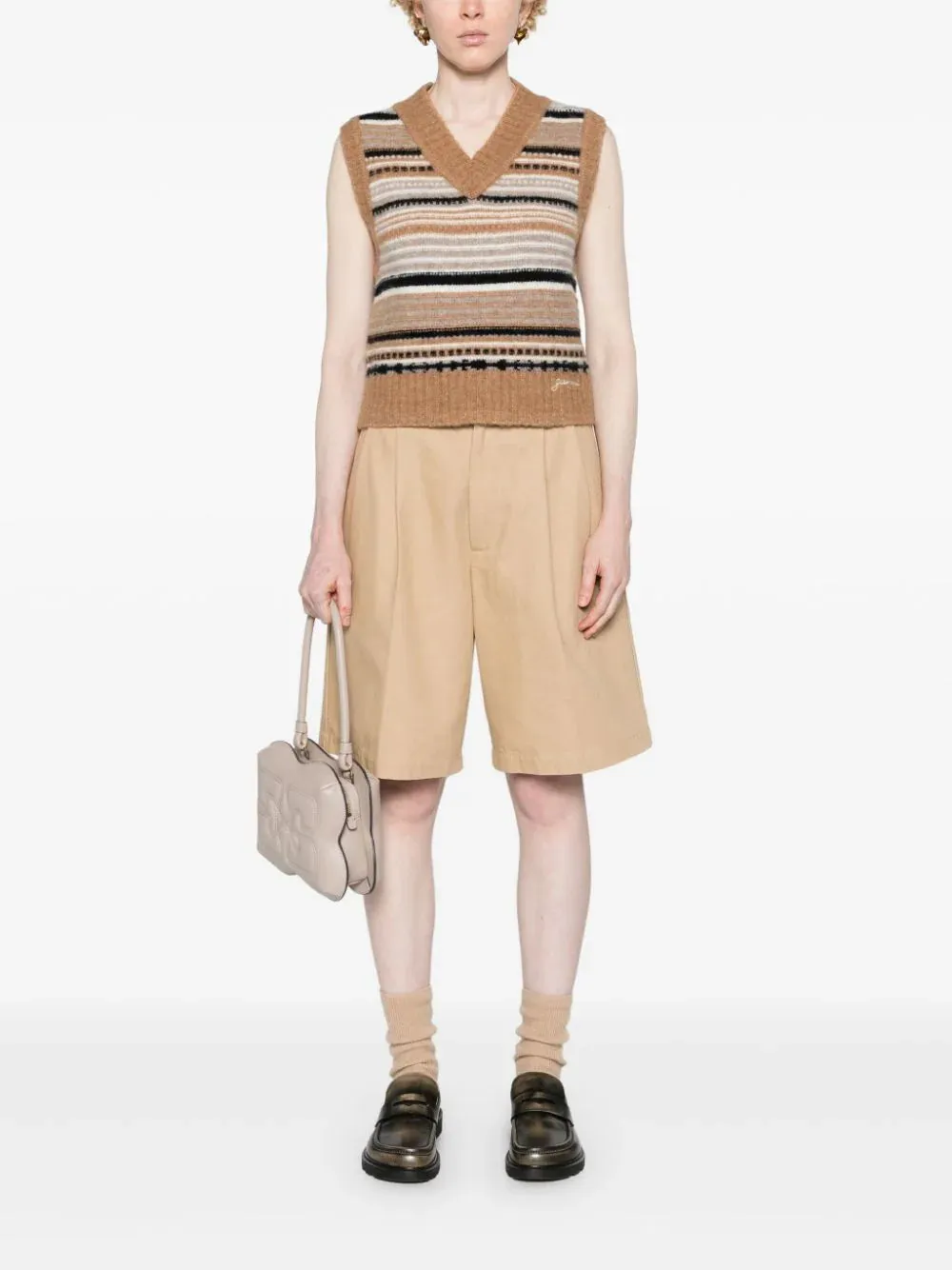 Maglione smanicato a righe