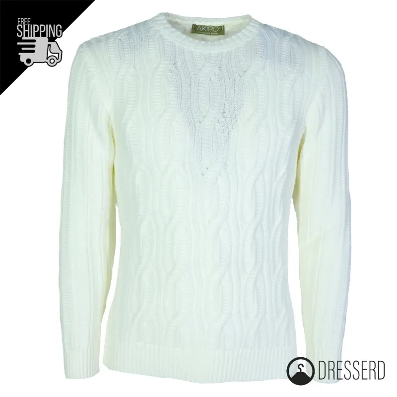 Maglione Uomo Girocollo trama Lavorata tessuto invernale Maglia con top Dresserd
