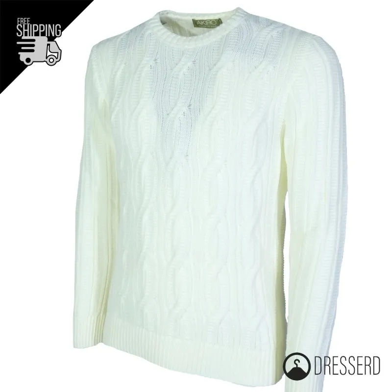 Maglione Uomo Girocollo trama Lavorata tessuto invernale Maglia con top Dresserd