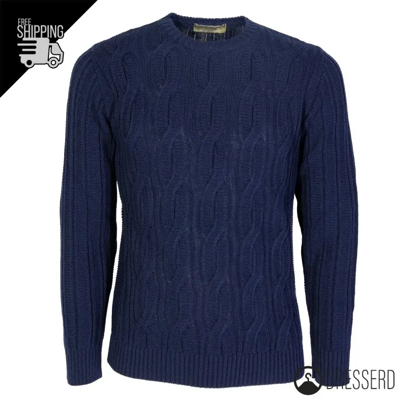 Maglione Uomo Girocollo trama Lavorata tessuto invernale Maglia con top Dresserd