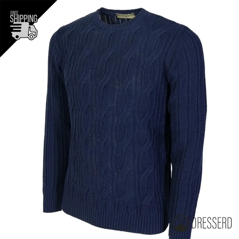 Maglione Uomo Girocollo trama Lavorata tessuto invernale Maglia con top Dresserd