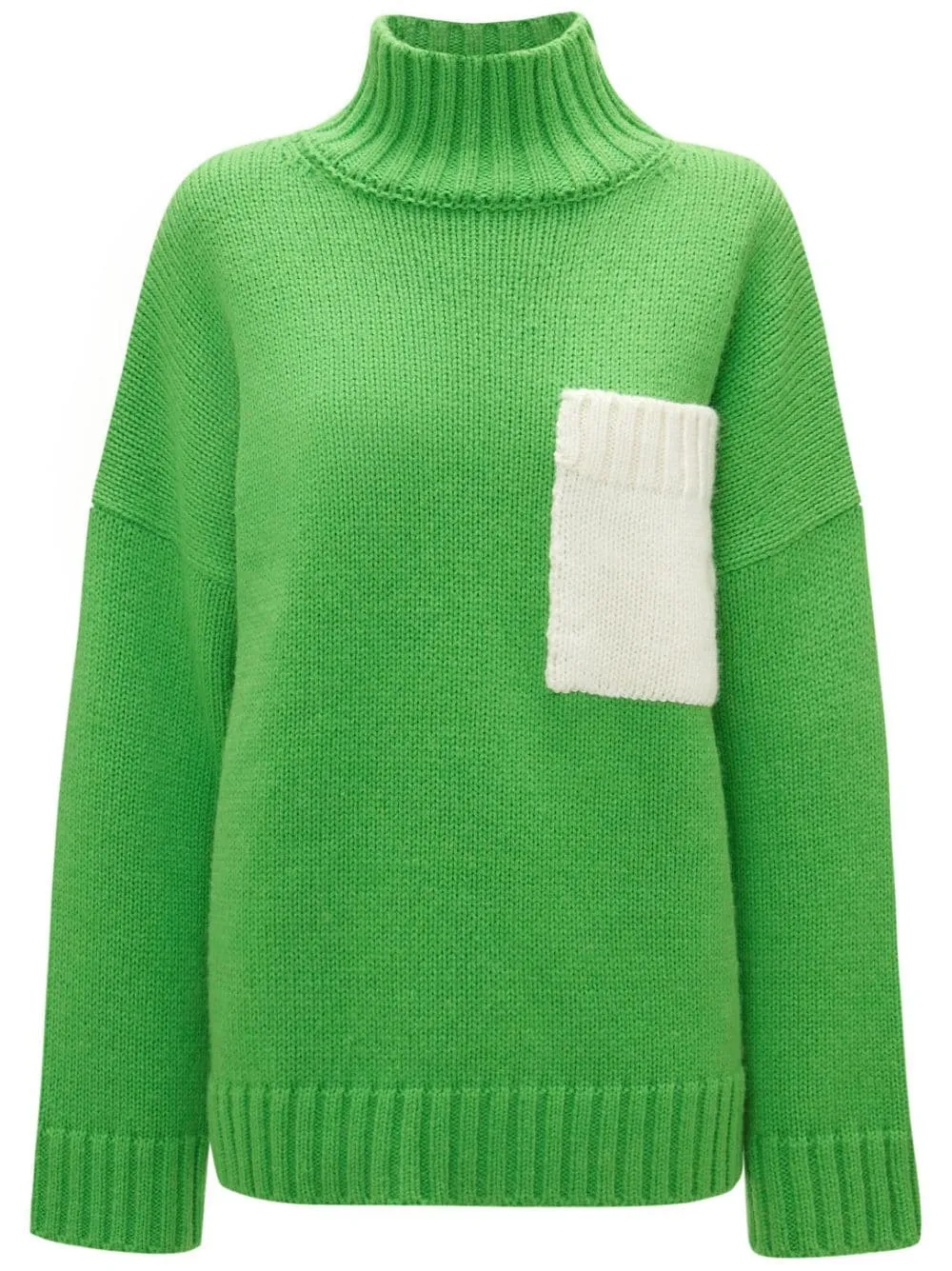 maglione verde mela con taschino