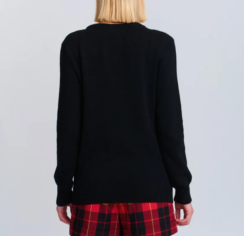 Maglione Vicolo donna con ricamo renna e pon pon applicato 07327W0