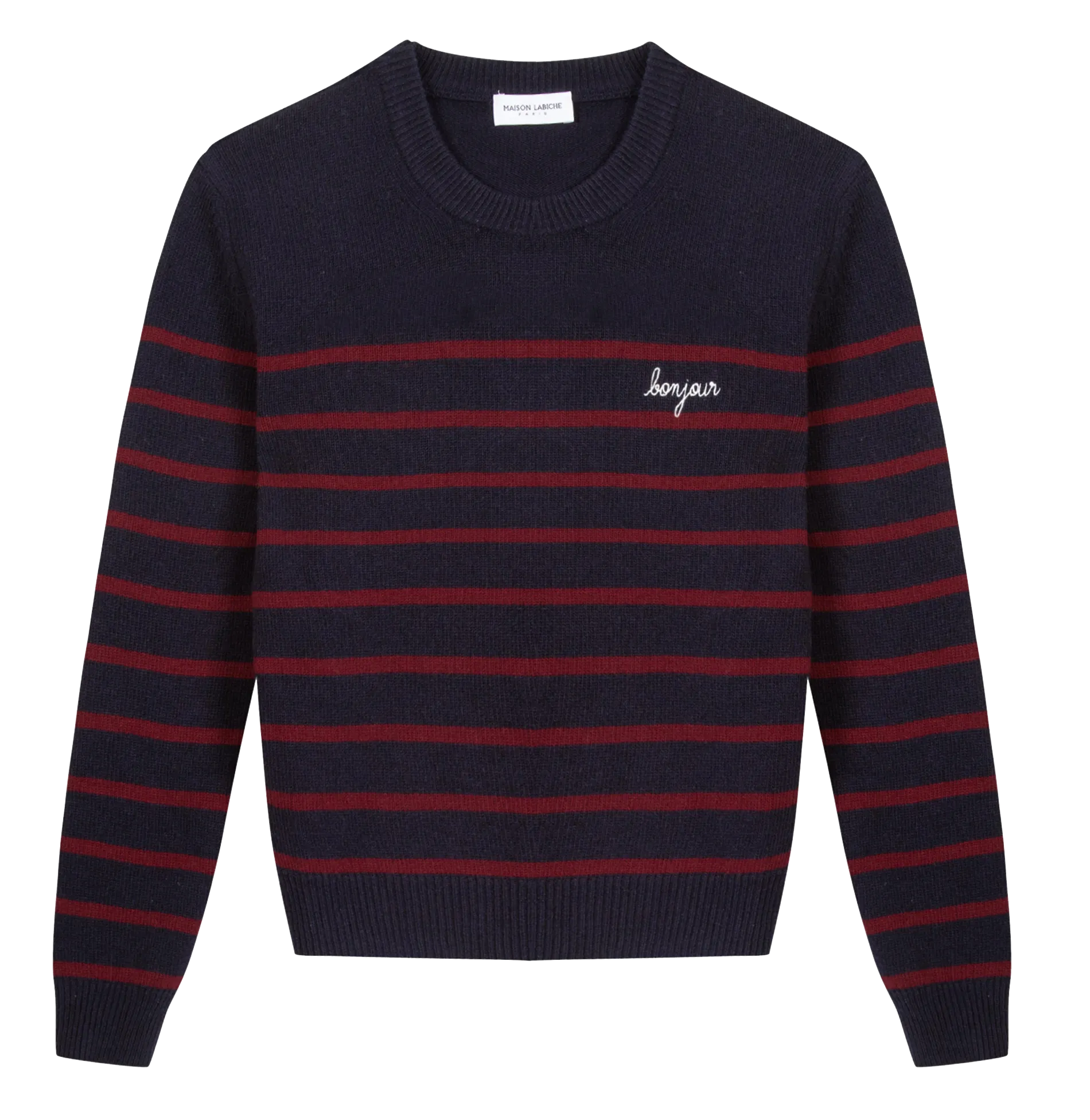  MAISON LABICHE   CHOISEUL BONJOUR - Maglione scollo tondo a righe in lana | Multicolore