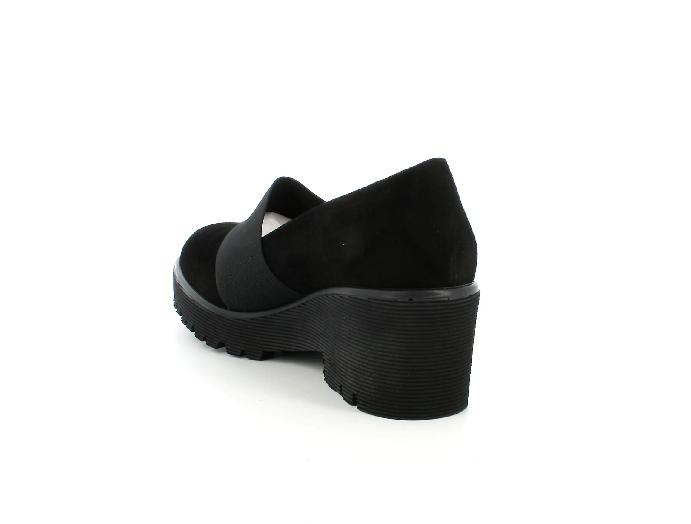 Melluso donna scarpe accollate camoscio nero