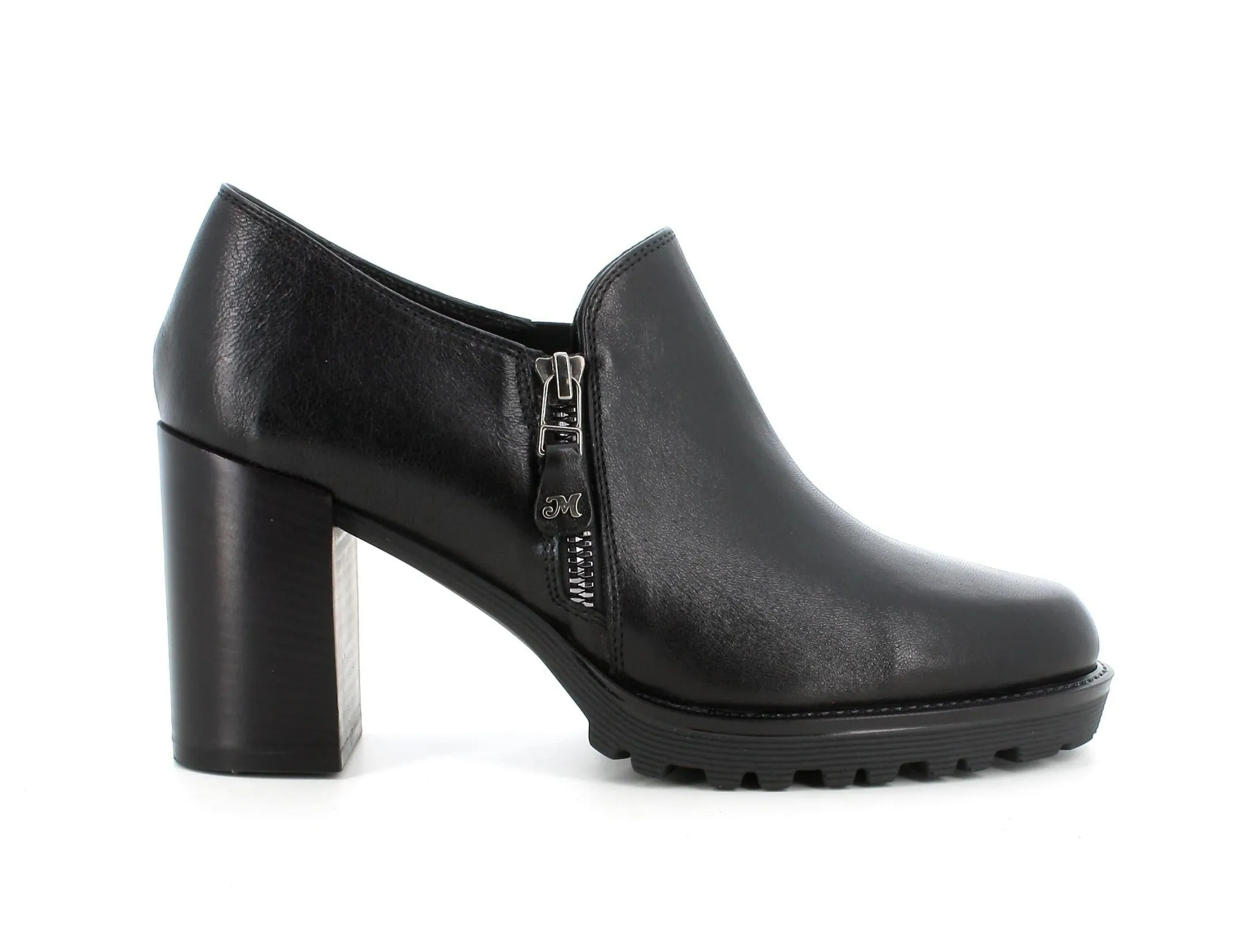 Melluso donna scarpe accollate pelle con zip