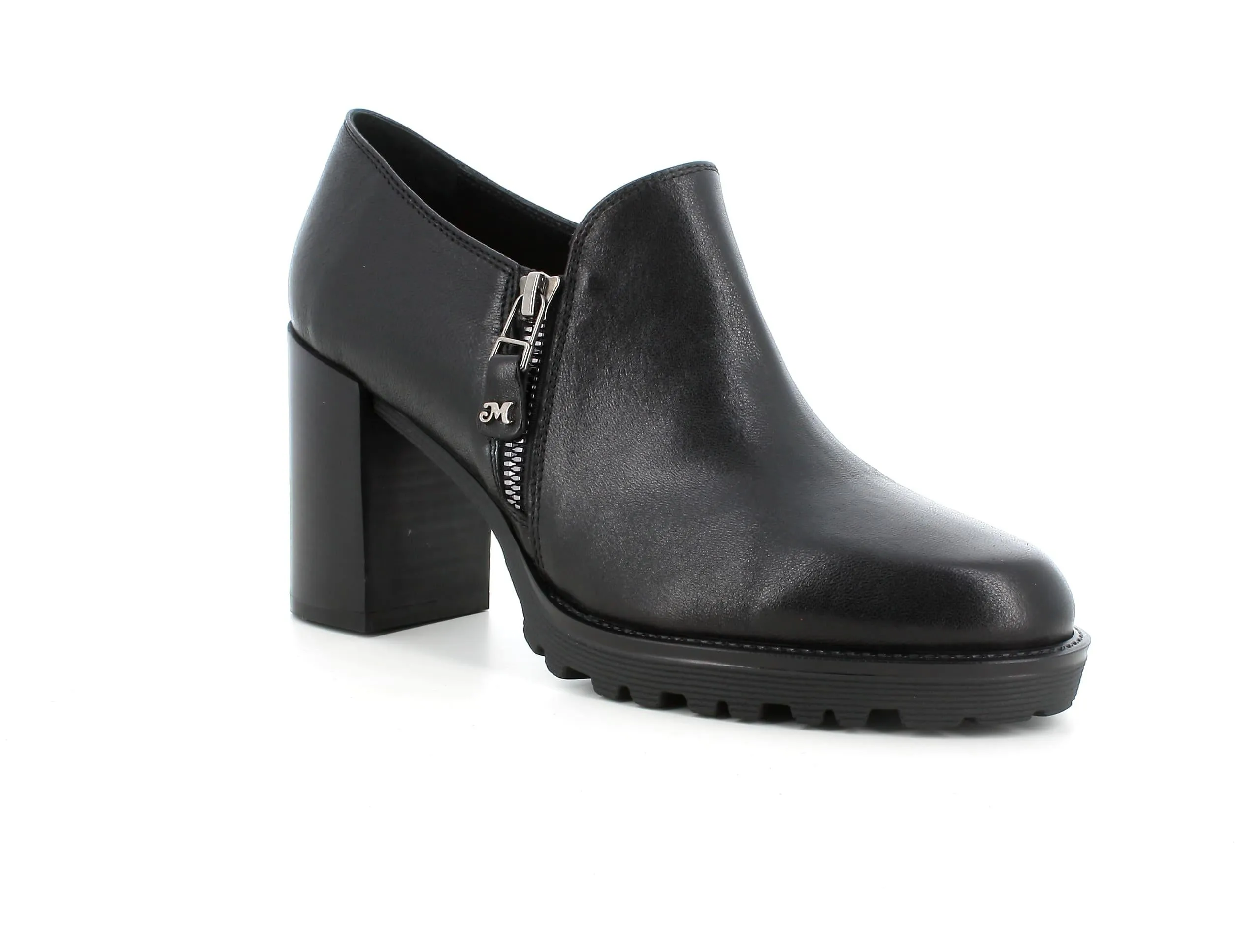 Melluso donna scarpe accollate pelle con zip
