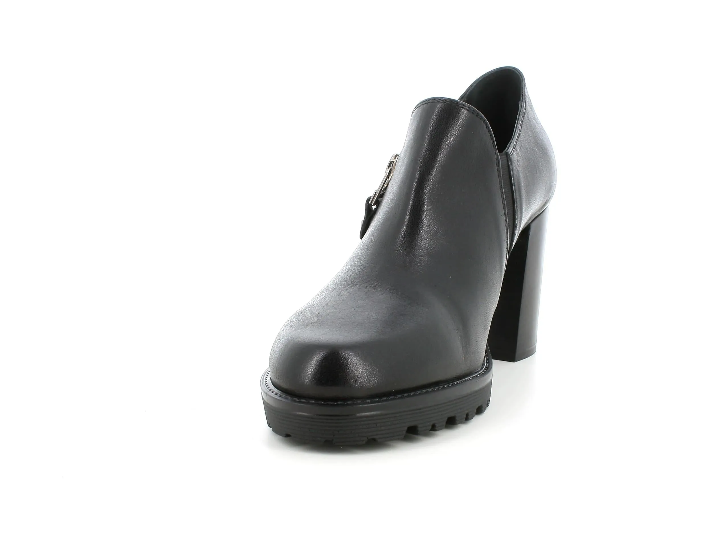 Melluso donna scarpe accollate pelle con zip