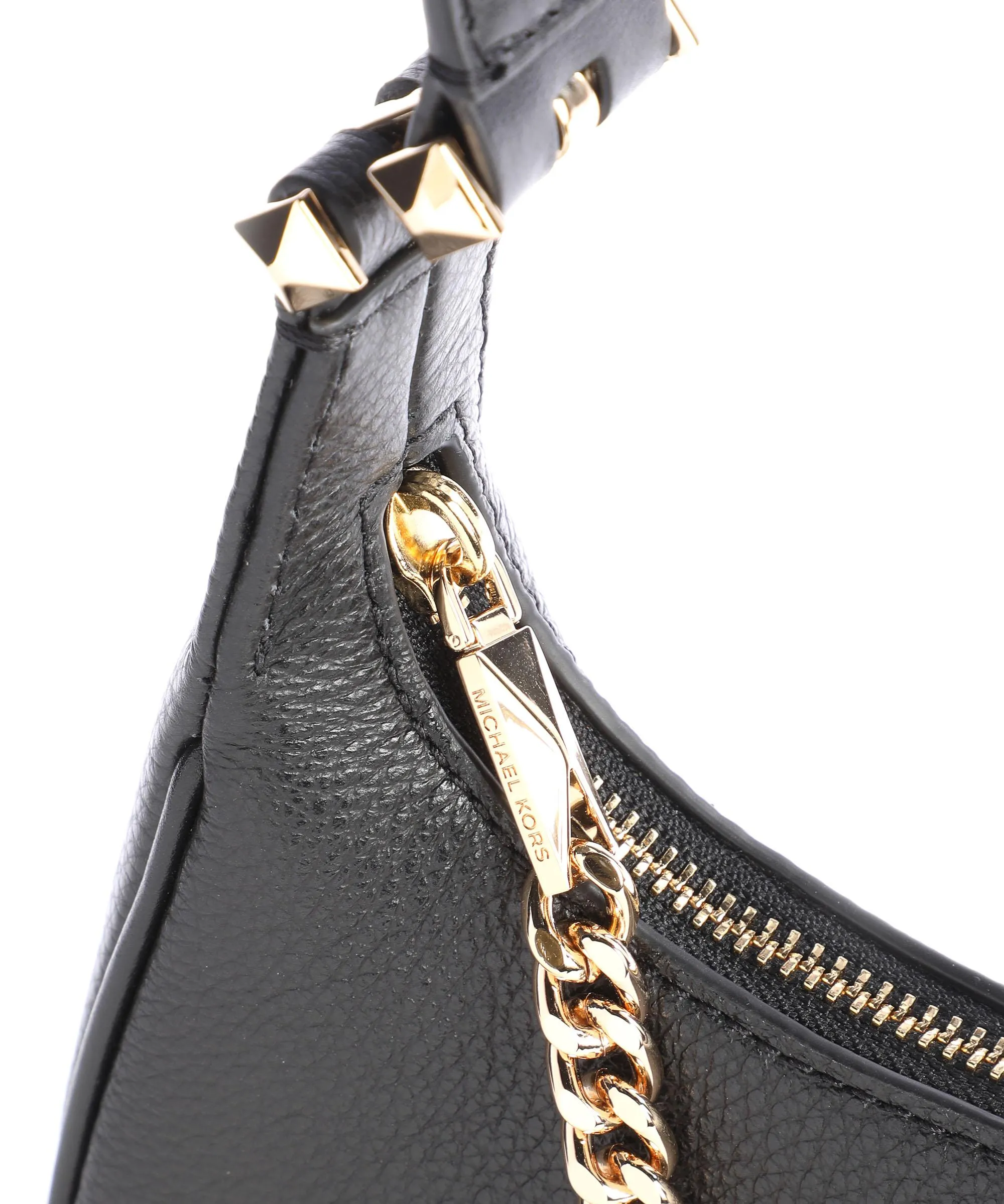  Michael Kors Piper Borsa a spalla pelle di vacchetta grana nero  