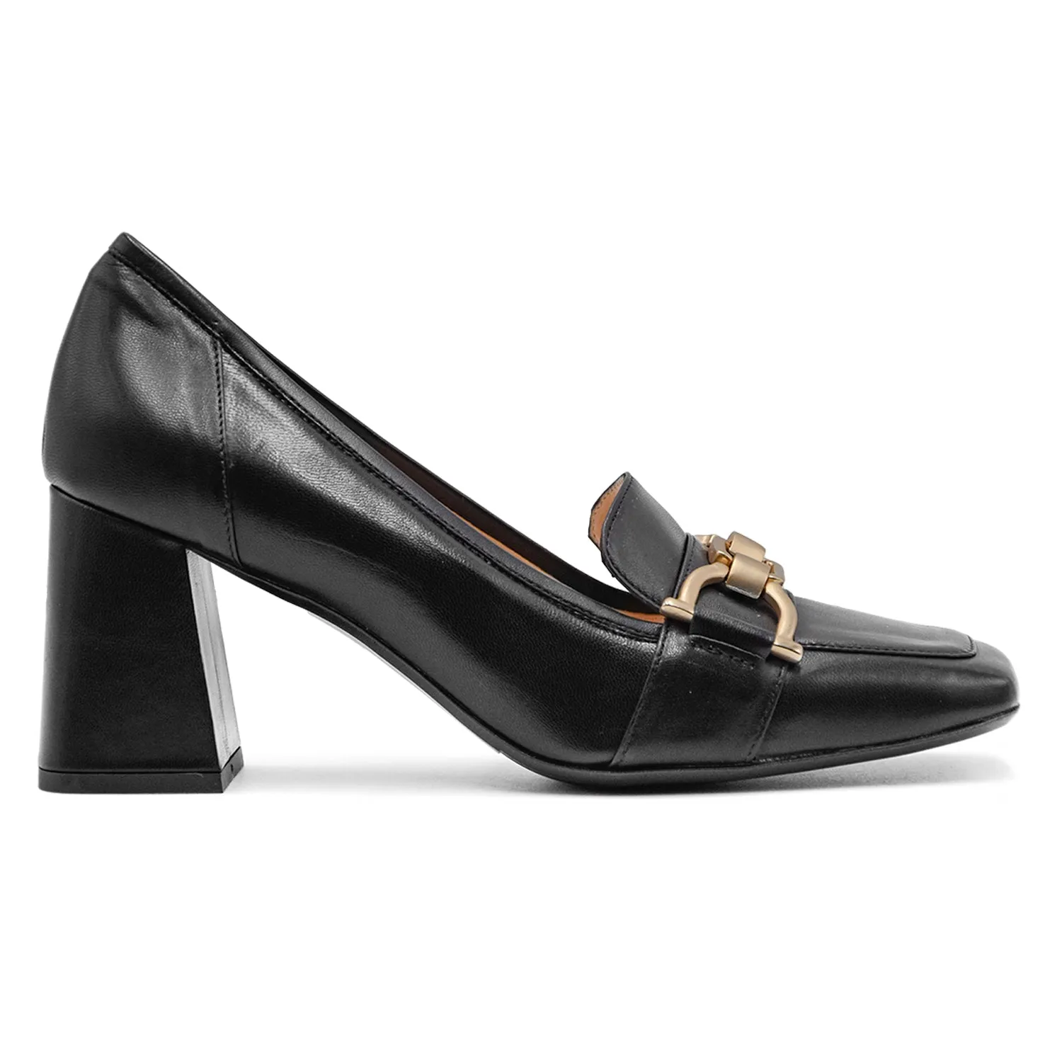 Mocassini Nero Matteo Pitti Con Catena In Metallo Frontale Donna