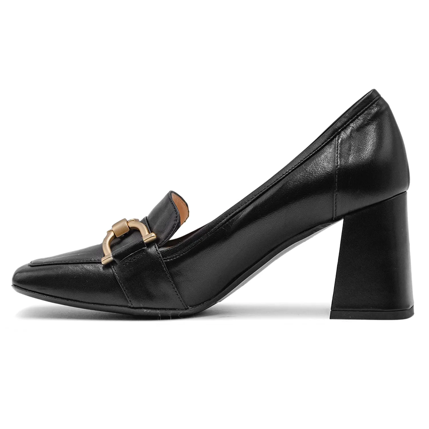 Mocassini Nero Matteo Pitti Con Catena In Metallo Frontale Donna