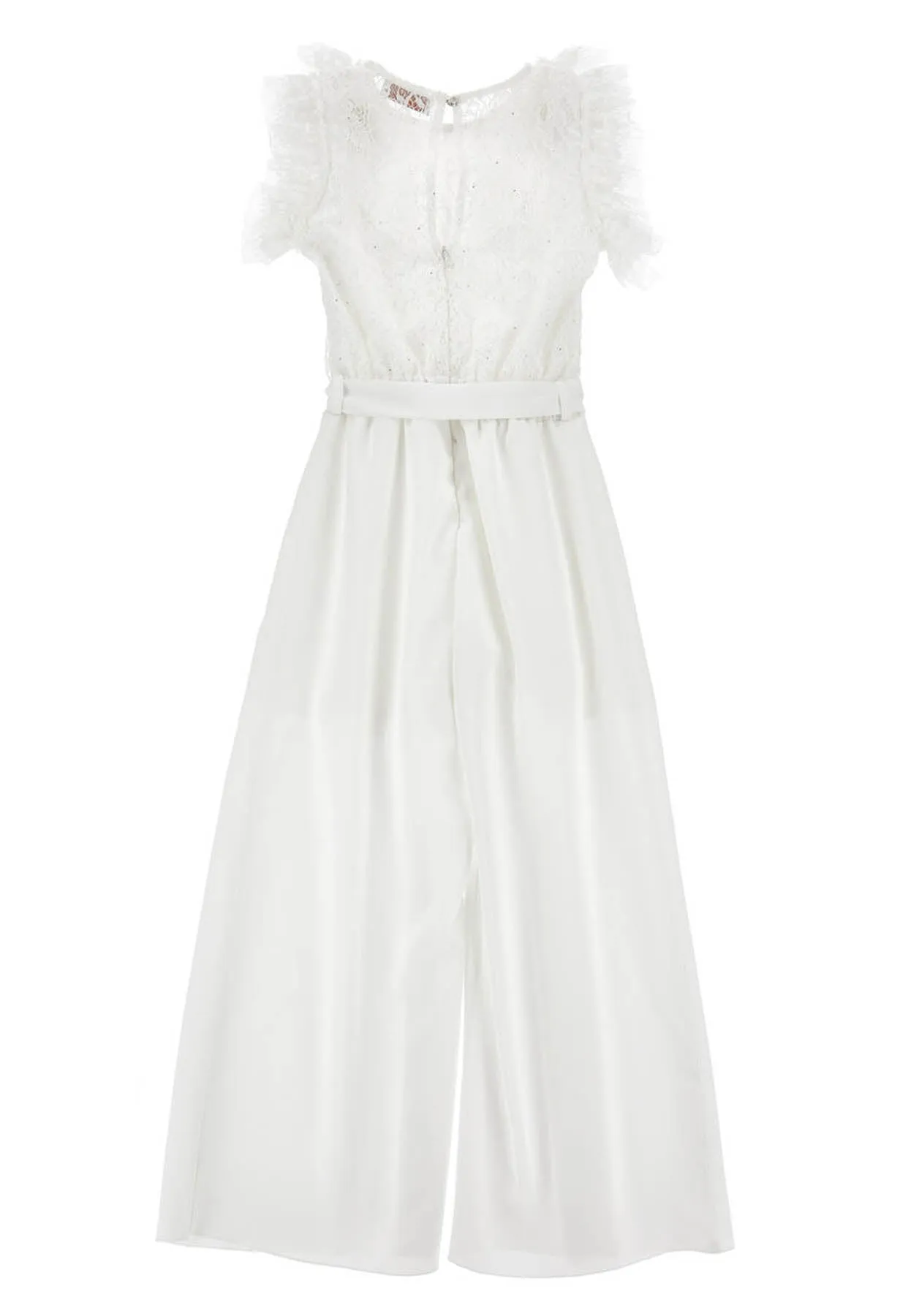 Monnalisa tuta bianca elegante bambina in rasetto