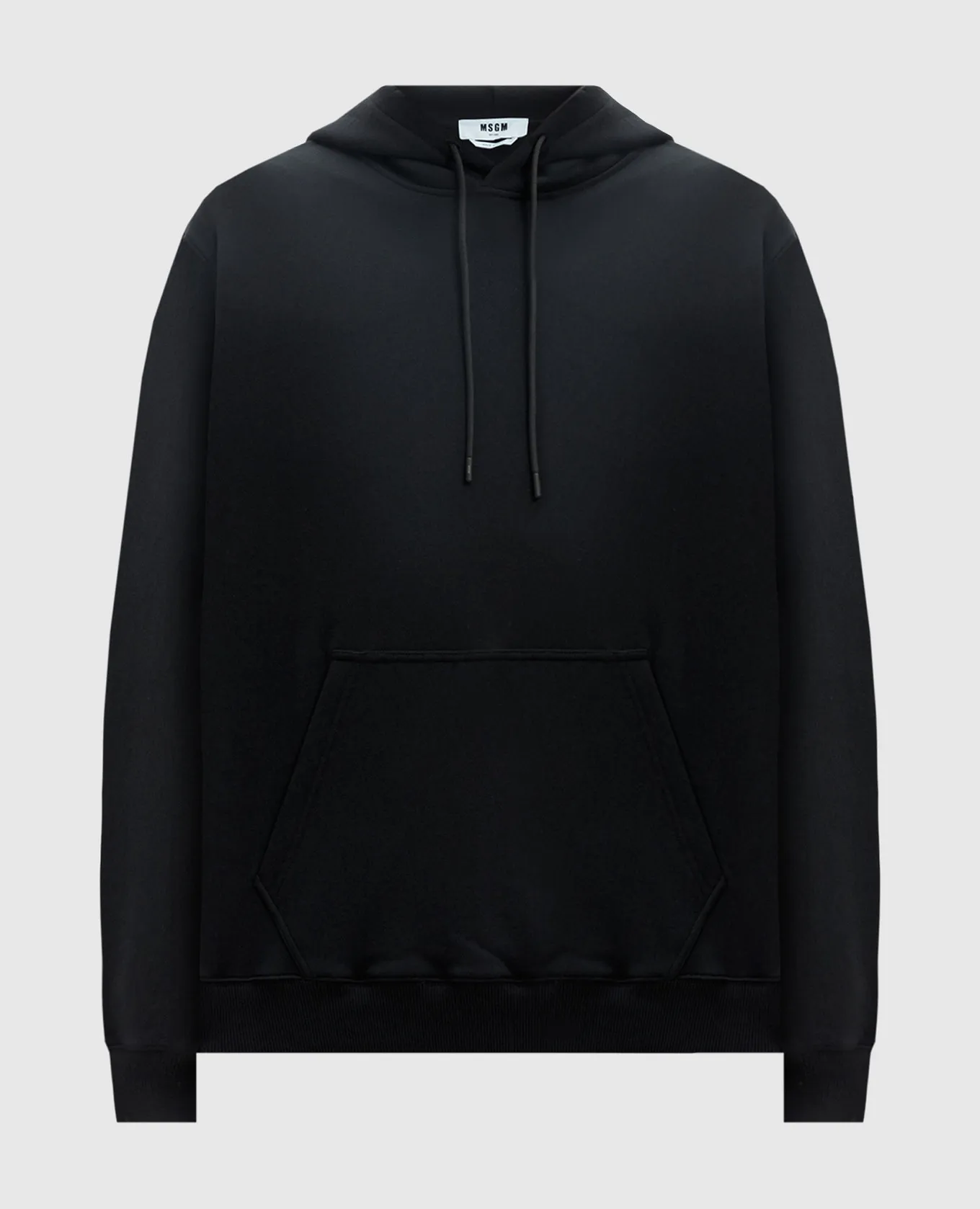 MSGM Felpa nera con cappuccio con logo a contrasto 2000MM535200000