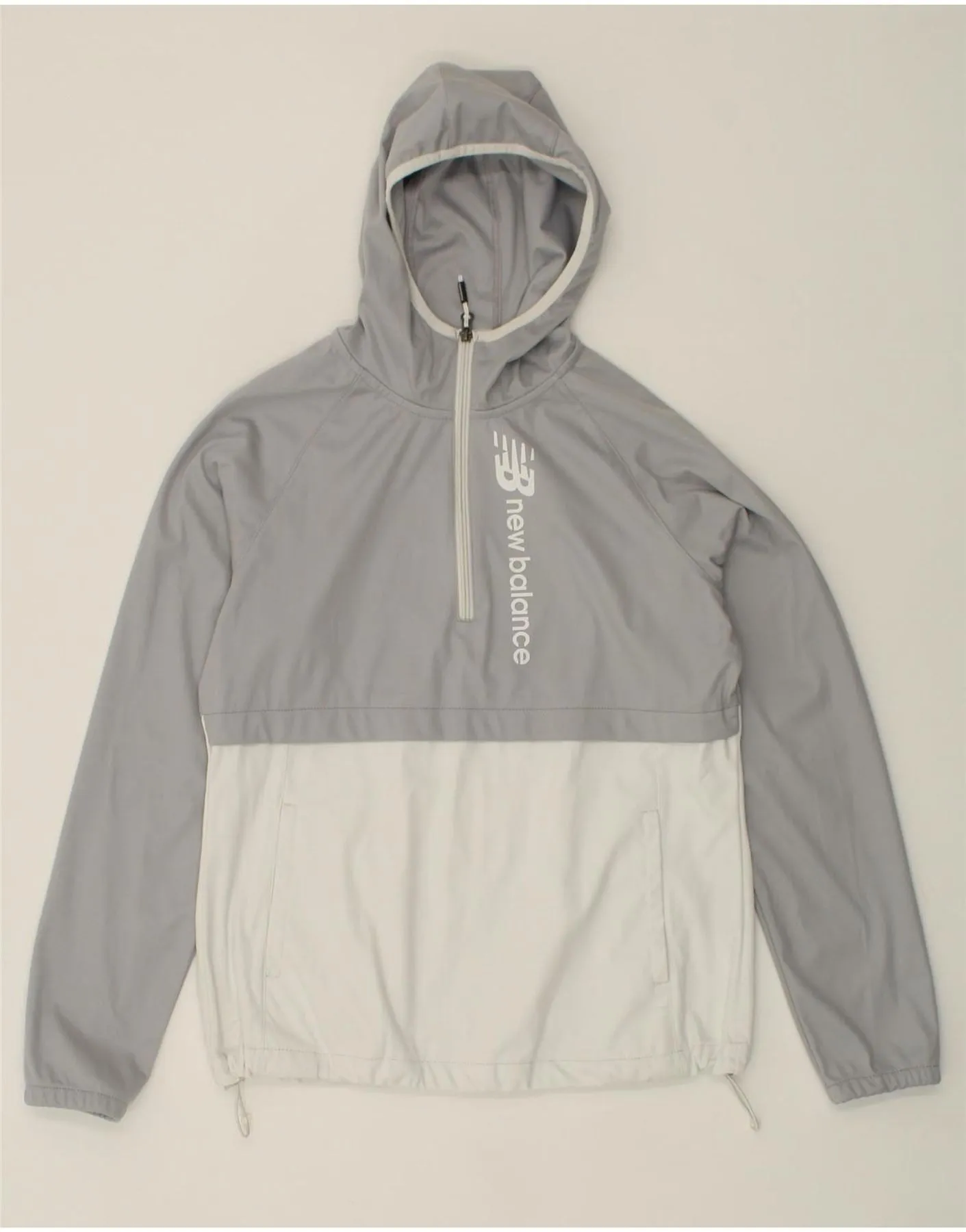 NEW BALANCE Mens Hooded Pullover Tracksuit Top Medium Grey Colourblock