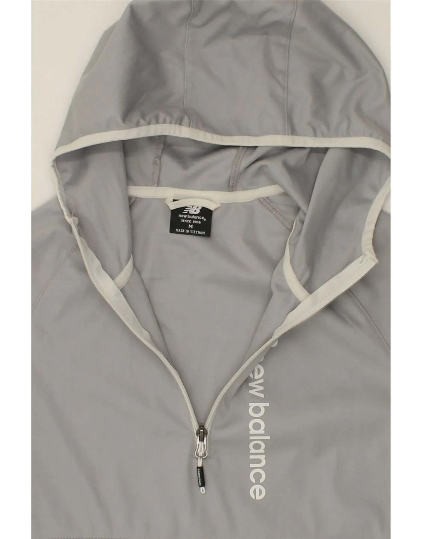 NEW BALANCE Mens Hooded Pullover Tracksuit Top Medium Grey Colourblock