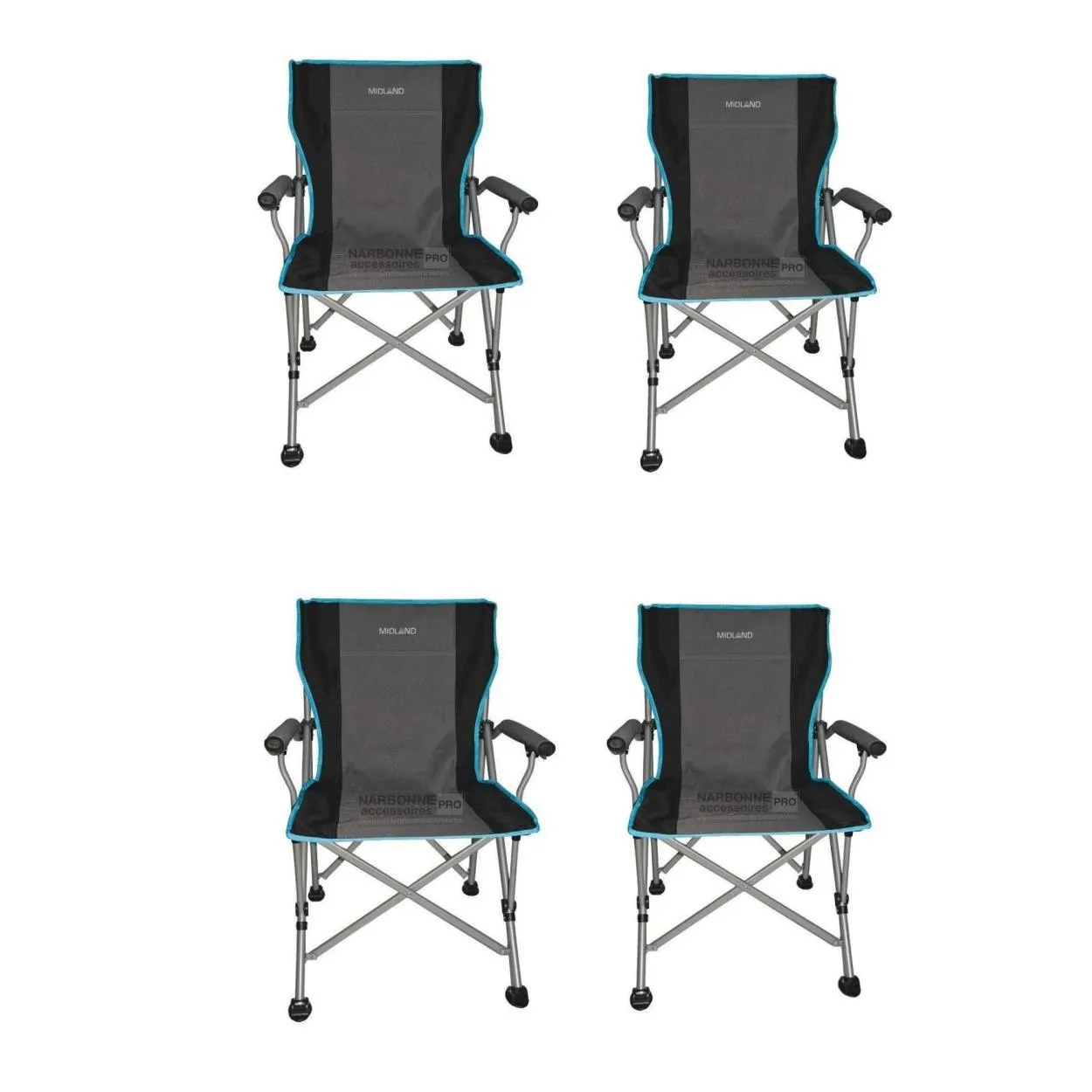 Offerta 4 Sedie Pieghevoli da campeggio Easy life Midland  grigio/blu