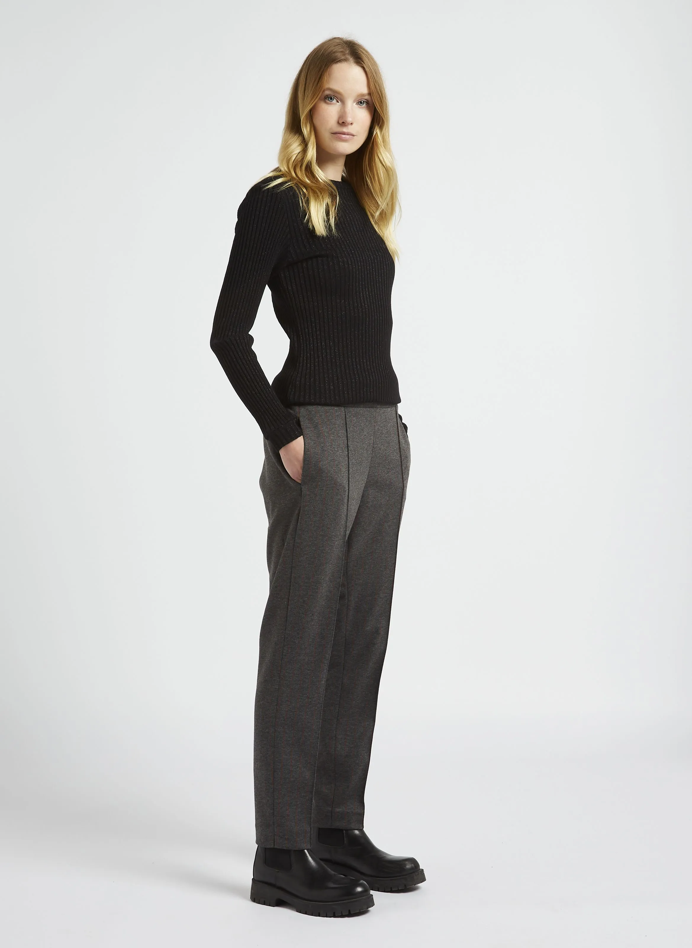  ONE STEP   MALENE - Maglione girocollo in misto cotone | Nero