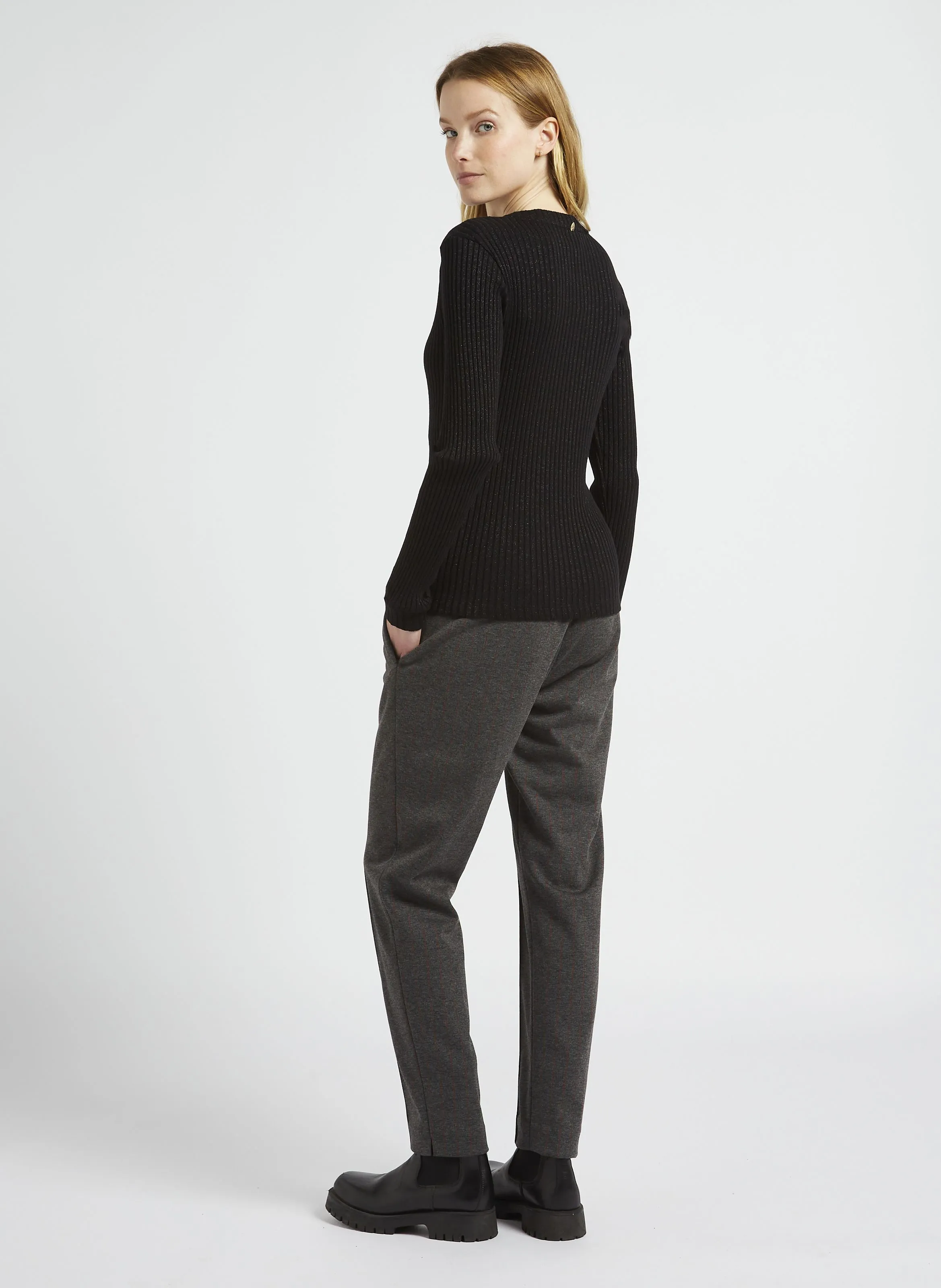  ONE STEP   MALENE - Maglione girocollo in misto cotone | Nero