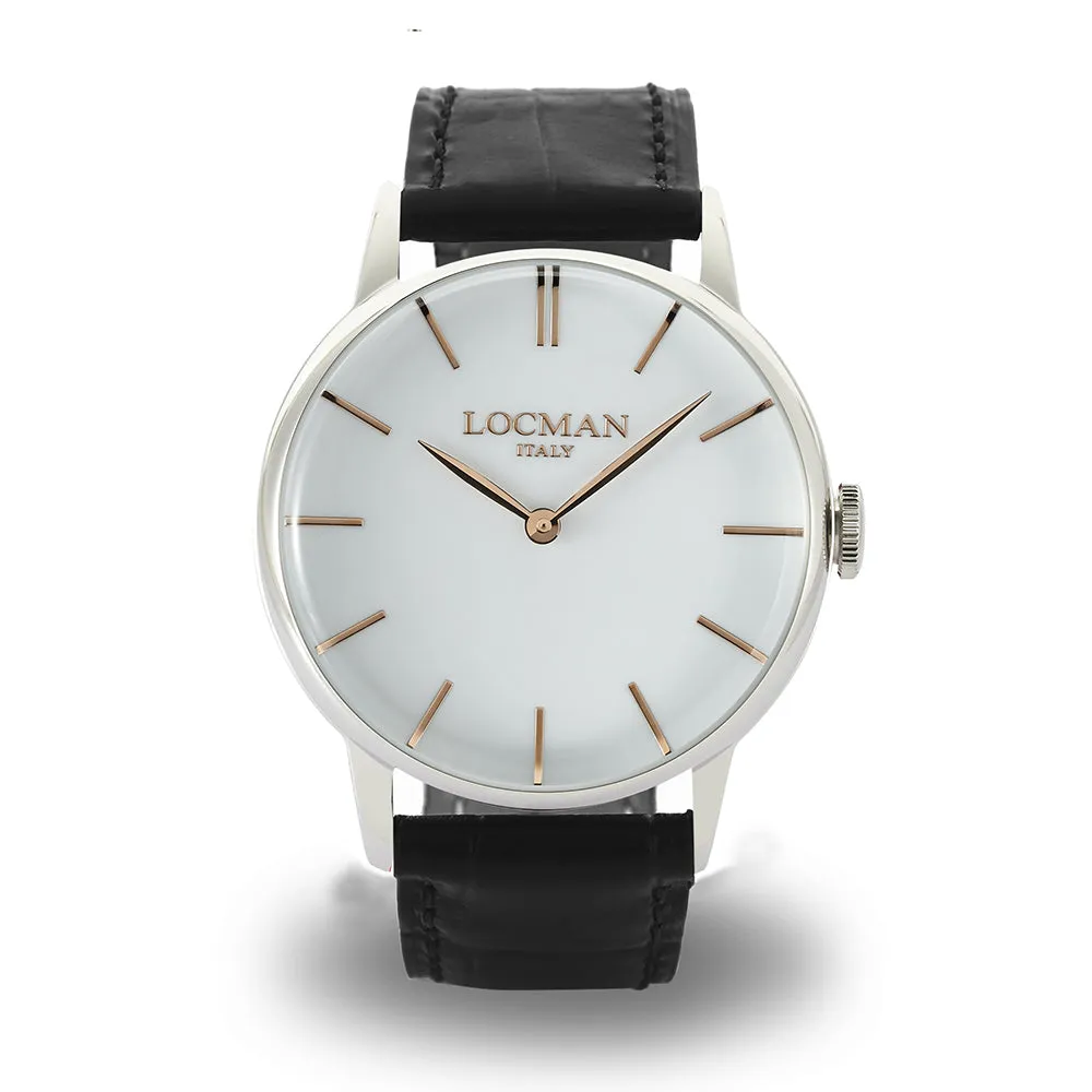 Orologio Uomo 1960 in Acciaio Nero Locman