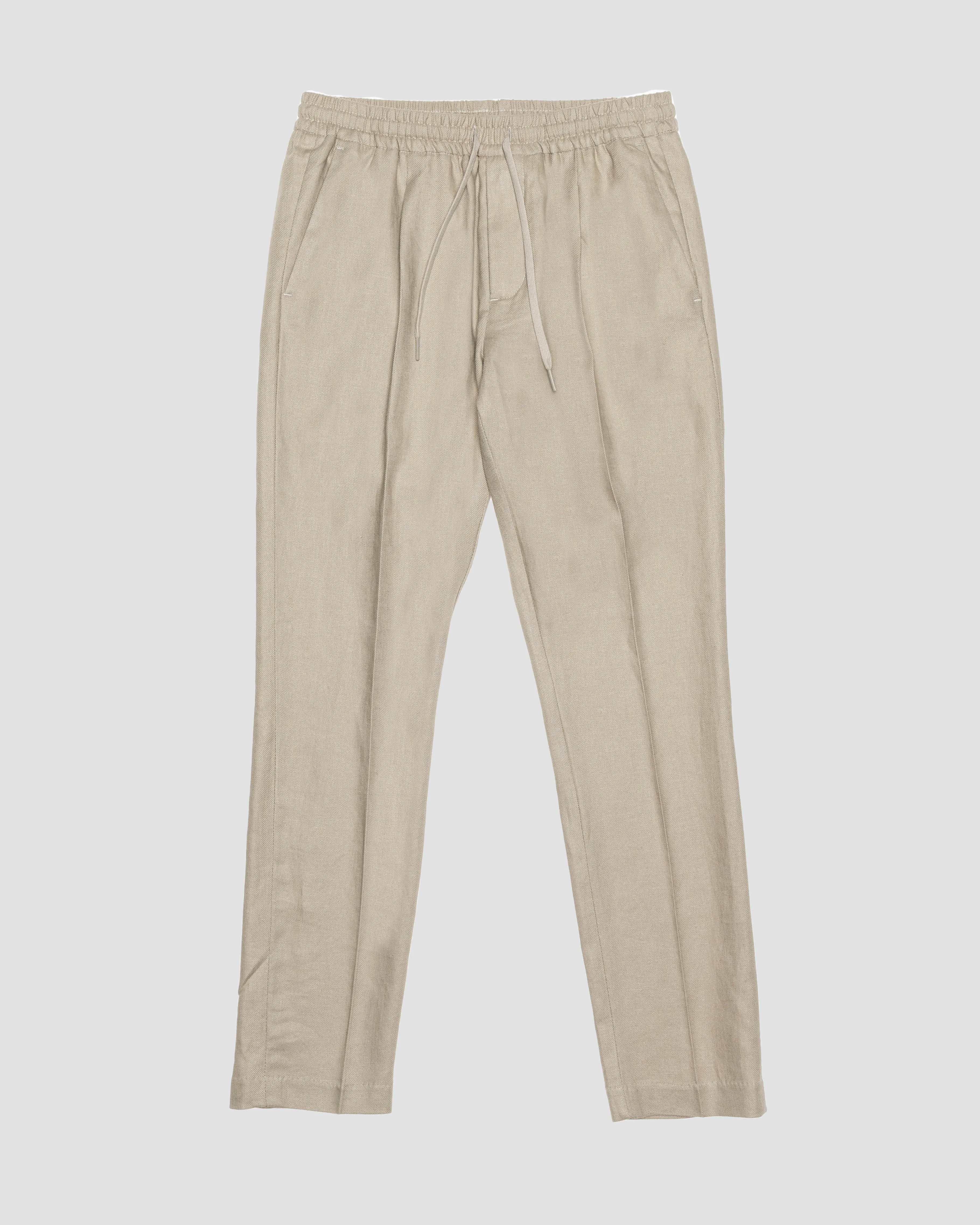 Pantalaccio sabbia in misto lino e viscosa con coulisse e pinces 10-16 anni