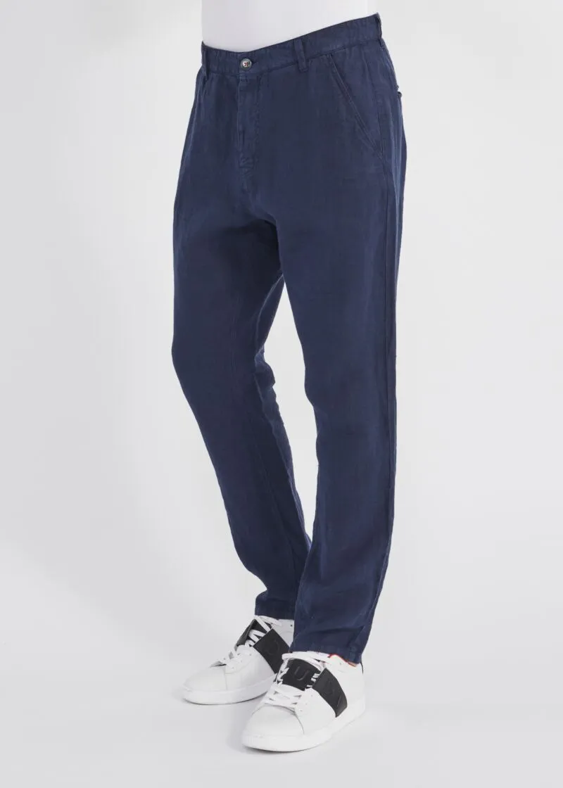 Pantaloni chino in lino
