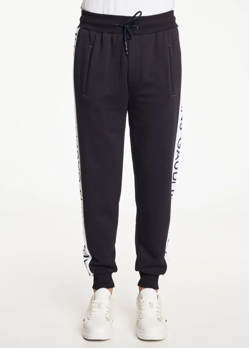 Pantaloni con banda logata